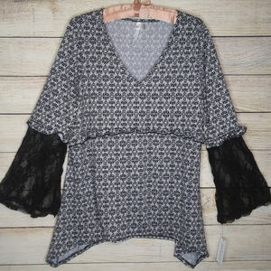 NY Collection Shark Bite Blouse Size XL